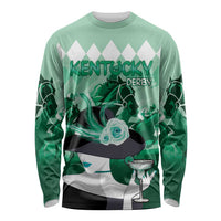 Kentucky Horse Racing Long Sleeve Shirt Derby Mint Julep Girl - Green Pastel LT14