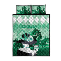 Kentucky Horse Racing Quilt Bed Set Derby Mint Julep Girl - Green Pastel LT14