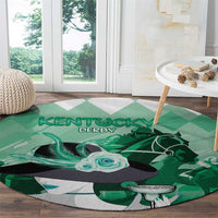 Kentucky Horse Racing Round Carpet Derby Mint Julep Girl - Green Pastel LT14