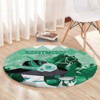 Kentucky Horse Racing Round Carpet Derby Mint Julep Girl - Green Pastel LT14
