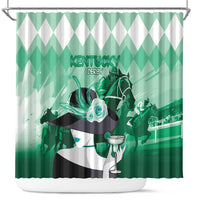 Kentucky Horse Racing Shower Curtain Derby Mint Julep Girl - Green Pastel LT14