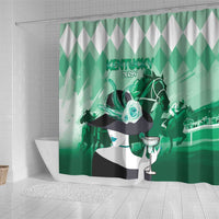 Kentucky Horse Racing Shower Curtain Derby Mint Julep Girl - Green Pastel LT14