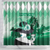 Kentucky Horse Racing Shower Curtain Derby Mint Julep Girl - Green Pastel LT14