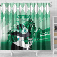 Kentucky Horse Racing Shower Curtain Derby Mint Julep Girl - Green Pastel LT14