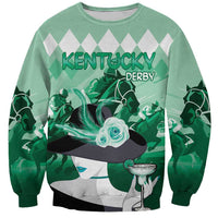 Kentucky Horse Racing Sweatshirt Derby Mint Julep Girl - Green Pastel LT14