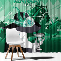 Kentucky Horse Racing Window Curtain Derby Mint Julep Girl - Green Pastel LT14