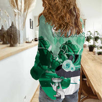 Kentucky Horse Racing Women Casual Shirt Derby Mint Julep Girl - Green Pastel LT14