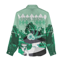 Kentucky Horse Racing Women Casual Shirt Derby Mint Julep Girl - Green Pastel LT14