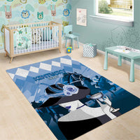 Kentucky Horse Racing Area Rug Derby Mint Julep Girl - Blue Pastel LT14