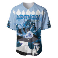 Kentucky Horse Racing Baseball Jersey Derby Mint Julep Girl - Blue Pastel LT14