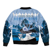 Kentucky Horse Racing Bomber Jacket Derby Mint Julep Girl - Blue Pastel LT14