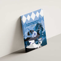 Kentucky Horse Racing Canvas Wall Art Derby Mint Julep Girl - Blue Pastel LT14