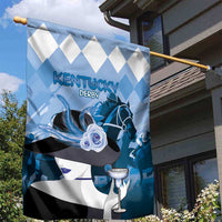 Kentucky Horse Racing Garden Flag Derby Mint Julep Girl - Blue Pastel LT14