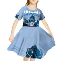 Kentucky Horse Racing Kid Short Sleeve Dress Derby Mint Julep Girl - Blue Pastel LT14