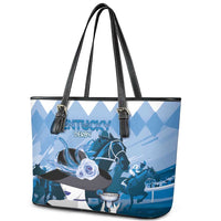 Kentucky Horse Racing Leather Tote Bag Derby Mint Julep Girl - Blue Pastel LT14
