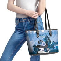 Kentucky Horse Racing Leather Tote Bag Derby Mint Julep Girl - Blue Pastel LT14
