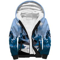 Kentucky Horse Racing Sherpa Hoodie Derby Mint Julep Girl - Blue Pastel LT14