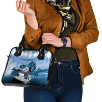 Kentucky Horse Racing Shoulder Handbag Derby Mint Julep Girl - Blue Pastel LT14