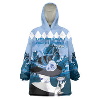 Kentucky Horse Racing Wearable Blanket Hoodie Derby Mint Julep Girl - Blue Pastel LT14