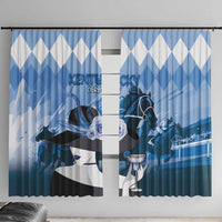 Kentucky Horse Racing Window Curtain Derby Mint Julep Girl - Blue Pastel LT14
