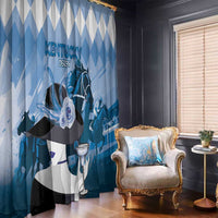 Kentucky Horse Racing Window Curtain Derby Mint Julep Girl - Blue Pastel LT14