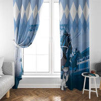 Kentucky Horse Racing Window Curtain Derby Mint Julep Girl - Blue Pastel LT14