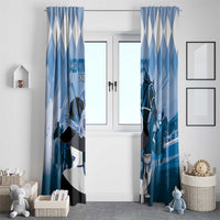 Kentucky Horse Racing Window Curtain Derby Mint Julep Girl - Blue Pastel LT14