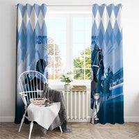 Kentucky Horse Racing Window Curtain Derby Mint Julep Girl - Blue Pastel LT14