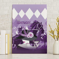 Kentucky Horse Racing Canvas Wall Art Derby Mint Julep Girl - Purple Pastel LT14