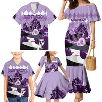 Kentucky Horse Racing Family Matching Mermaid Dress and Hawaiian Shirt Derby Mint Julep Girl - Purple Pastel LT14