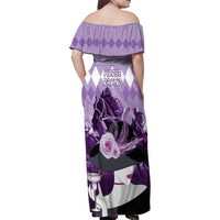 Kentucky Horse Racing Family Matching Off Shoulder Maxi Dress and Hawaiian Shirt Derby Mint Julep Girl - Purple Pastel LT14