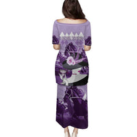 Kentucky Horse Racing Family Matching Puletasi and Hawaiian Shirt Derby Mint Julep Girl - Purple Pastel LT14