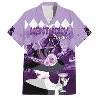 Kentucky Horse Racing Family Matching Short Sleeve Bodycon Dress and Hawaiian Shirt Derby Mint Julep Girl - Purple Pastel LT14
