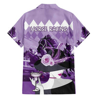 Kentucky Horse Racing Family Matching Short Sleeve Bodycon Dress and Hawaiian Shirt Derby Mint Julep Girl - Purple Pastel LT14