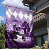 Kentucky Horse Racing Garden Flag Derby Mint Julep Girl - Purple Pastel LT14