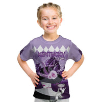 Kentucky Horse Racing Kid T Shirt Derby Mint Julep Girl - Purple Pastel LT14