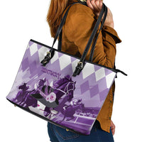 Kentucky Horse Racing Leather Tote Bag Derby Mint Julep Girl - Purple Pastel LT14