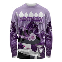Kentucky Horse Racing Long Sleeve Shirt Derby Mint Julep Girl - Purple Pastel LT14