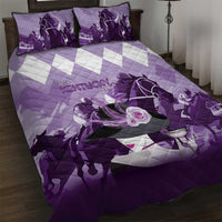 Kentucky Horse Racing Quilt Bed Set Derby Mint Julep Girl - Purple Pastel LT14
