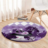 Kentucky Horse Racing Round Carpet Derby Mint Julep Girl - Purple Pastel LT14