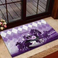Kentucky Horse Racing Rubber Doormat Derby Mint Julep Girl - Purple Pastel LT14