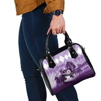 Kentucky Horse Racing Shoulder Handbag Derby Mint Julep Girl - Purple Pastel LT14