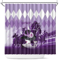 Kentucky Horse Racing Shower Curtain Derby Mint Julep Girl - Purple Pastel LT14