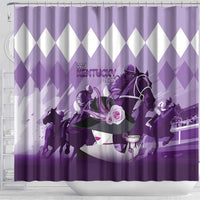 Kentucky Horse Racing Shower Curtain Derby Mint Julep Girl - Purple Pastel LT14