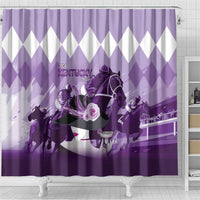 Kentucky Horse Racing Shower Curtain Derby Mint Julep Girl - Purple Pastel LT14