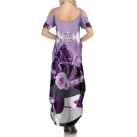 Kentucky Horse Racing Summer Maxi Dress Derby Mint Julep Girl - Purple Pastel LT14