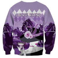 Kentucky Horse Racing Sweatshirt Derby Mint Julep Girl - Purple Pastel LT14