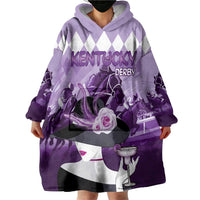 Kentucky Horse Racing Wearable Blanket Hoodie Derby Mint Julep Girl - Purple Pastel LT14
