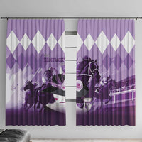 Kentucky Horse Racing Window Curtain Derby Mint Julep Girl - Purple Pastel LT14