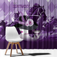 Kentucky Horse Racing Window Curtain Derby Mint Julep Girl - Purple Pastel LT14